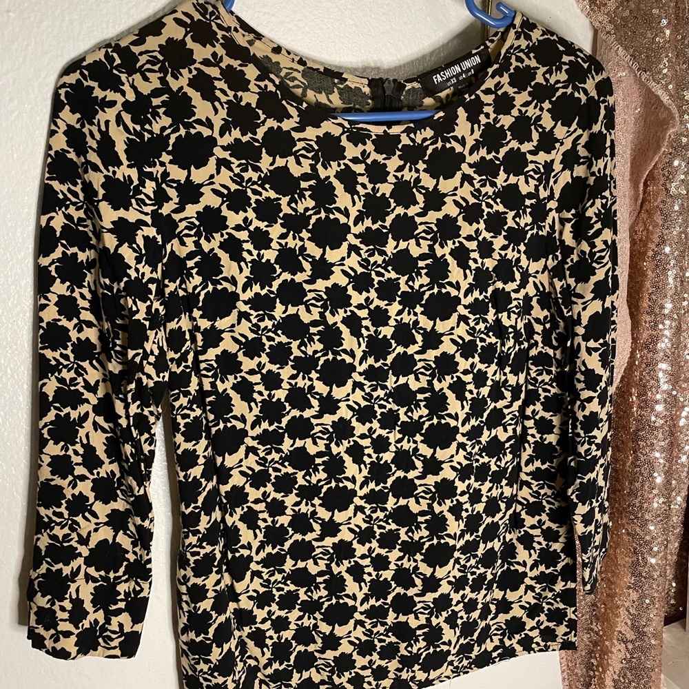 Printed two toned blouse